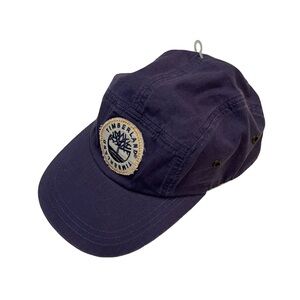 Timberland Dark Blue Baseball Cap 5 Panel Stretch S/M Hat Outdoors Embroidered